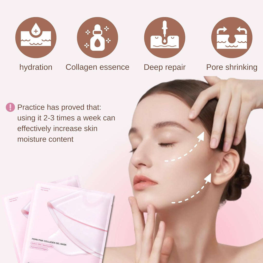 PDRN PINK COLLAGEN GEL MASK Pink Collagen facial mask Jelly Split facial mask
