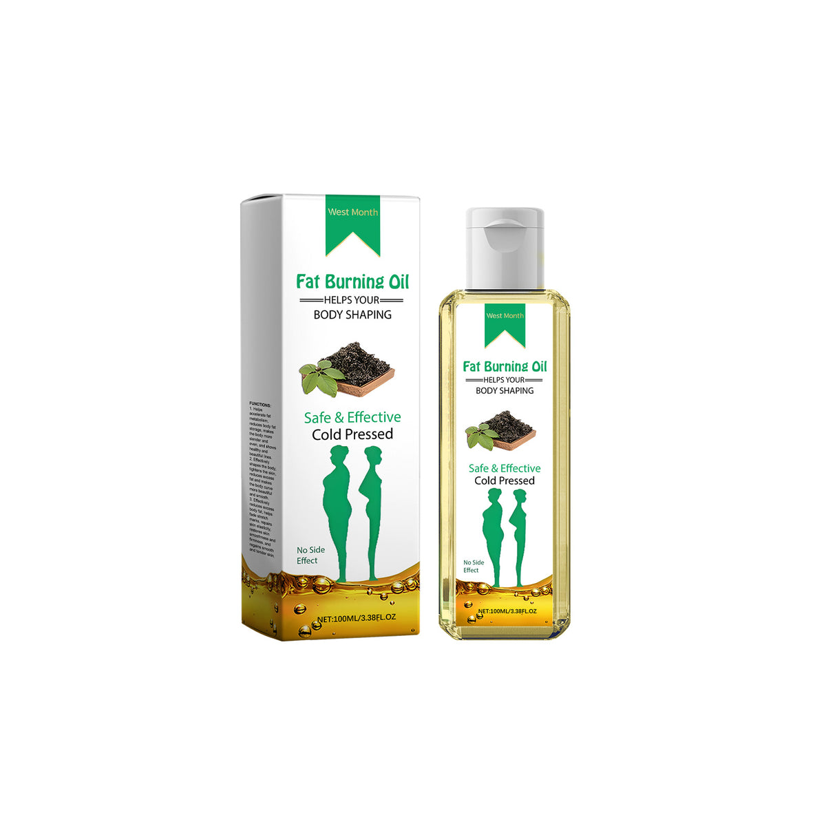 West&Month  Body Care Oil, Body Firming Massage Moisturizing Daily Skin Care Body Care Oil